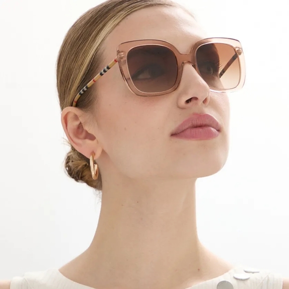 New - 💯 Original Burberry Caroll Gradient Brown Square Ladies Sunglasses BE432 - Picture 1 of 14